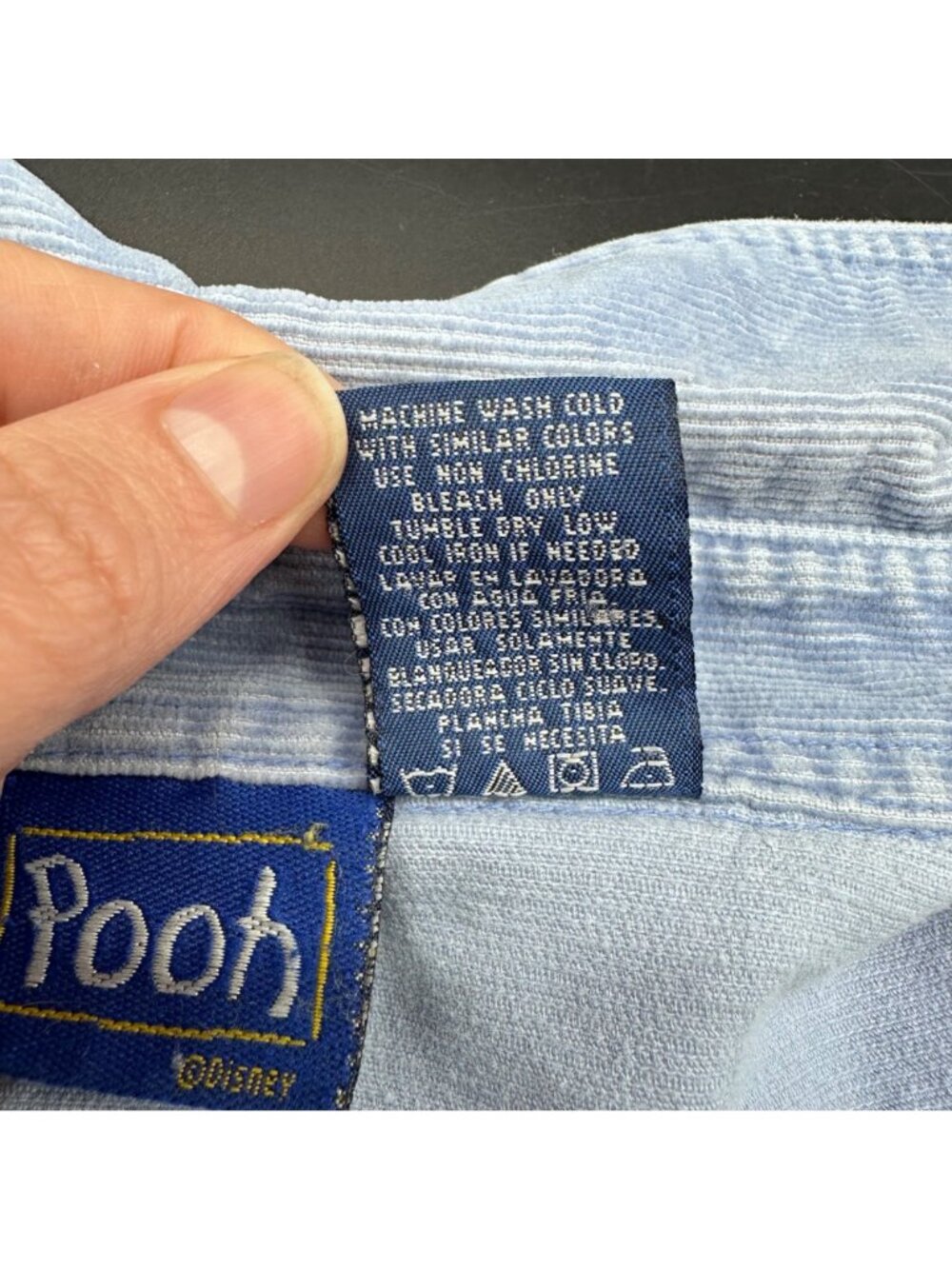 Vintage Disney Winnie The Pooh Embroidered Corduroy Shirt XL 1990s Blue Tigger - Picture 7 of 10